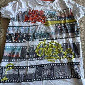 Guess White and Orange T-Shirt